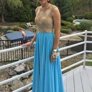 Sherri Hill Blue Prom Dress